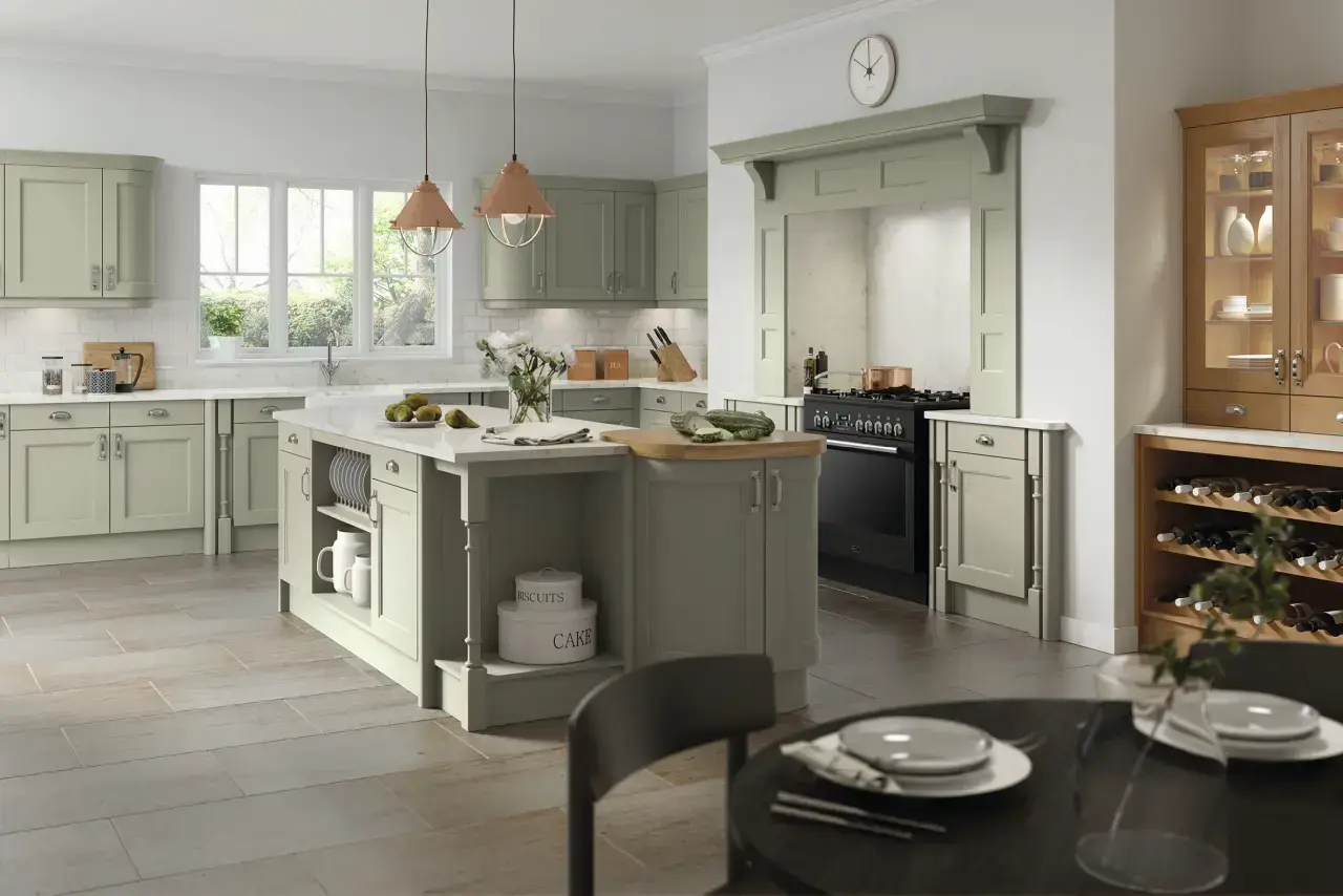 timeless beaded shaker style kitchen painted french grey