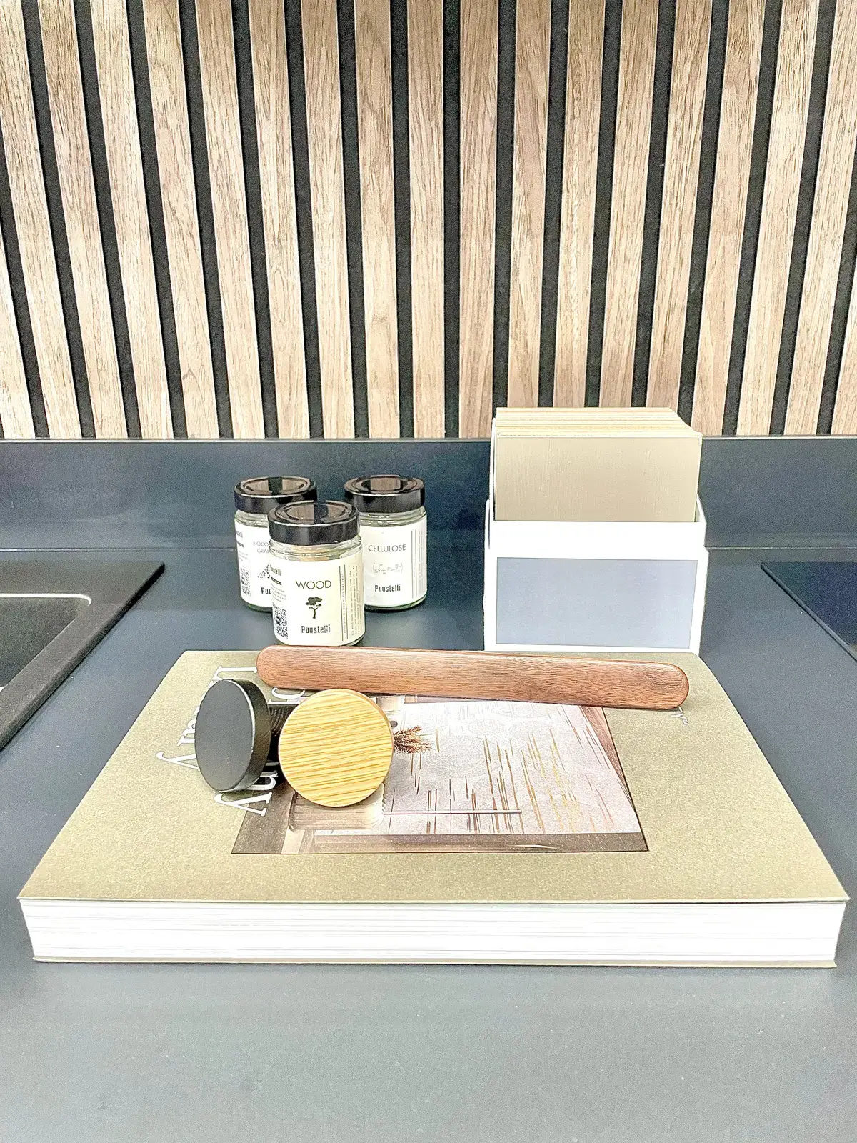 Physical moodboard of sustainable materials