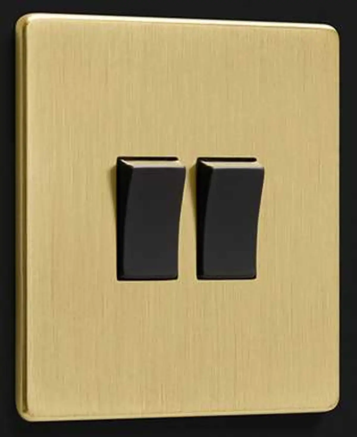 Gold double rocker switch with black insert