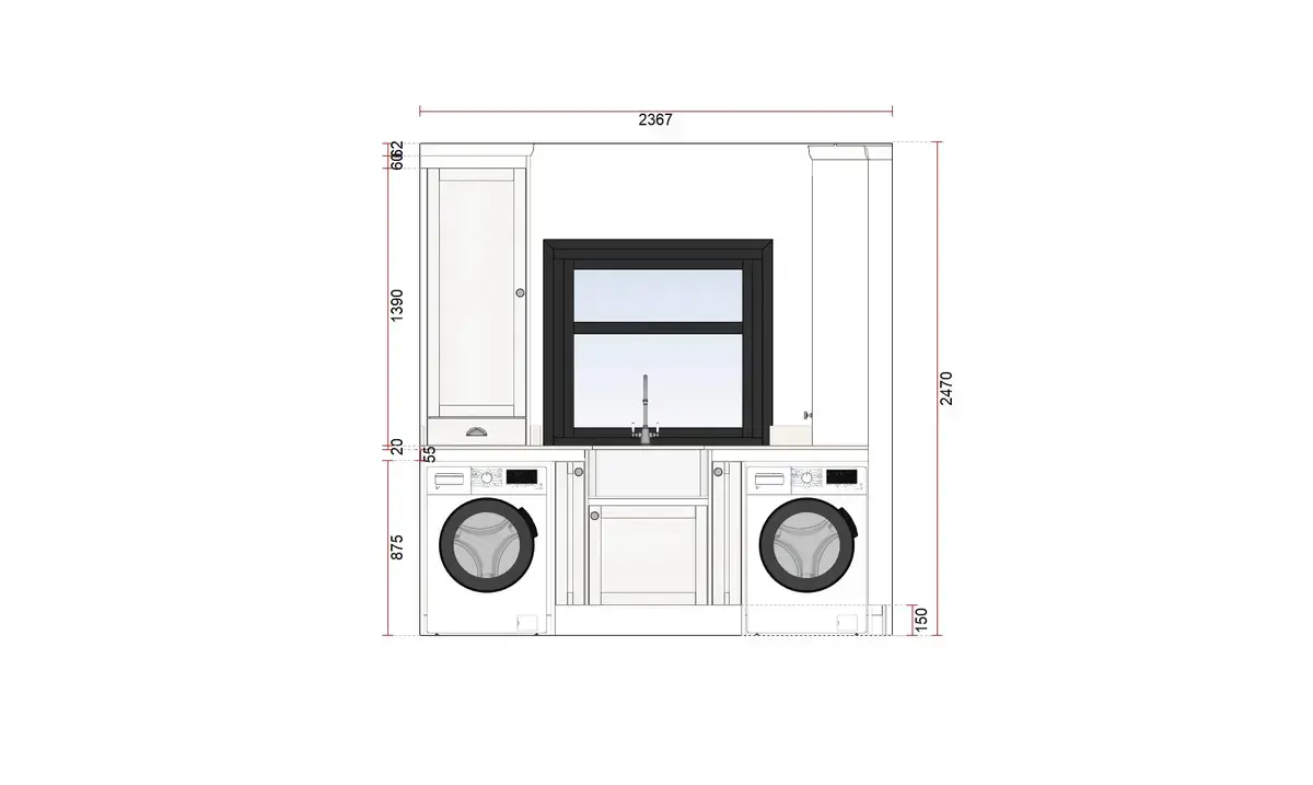 Utility design window elevation