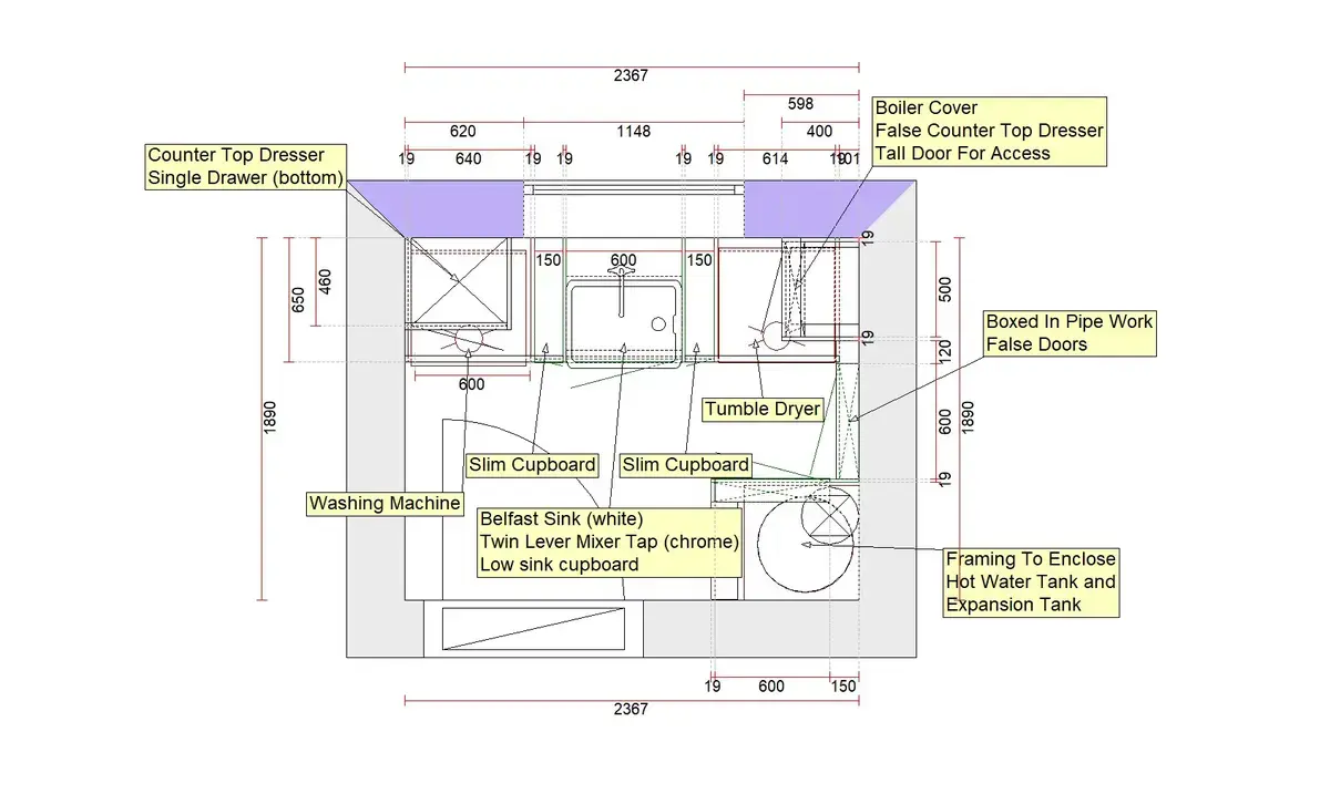 Utility design layout with notes