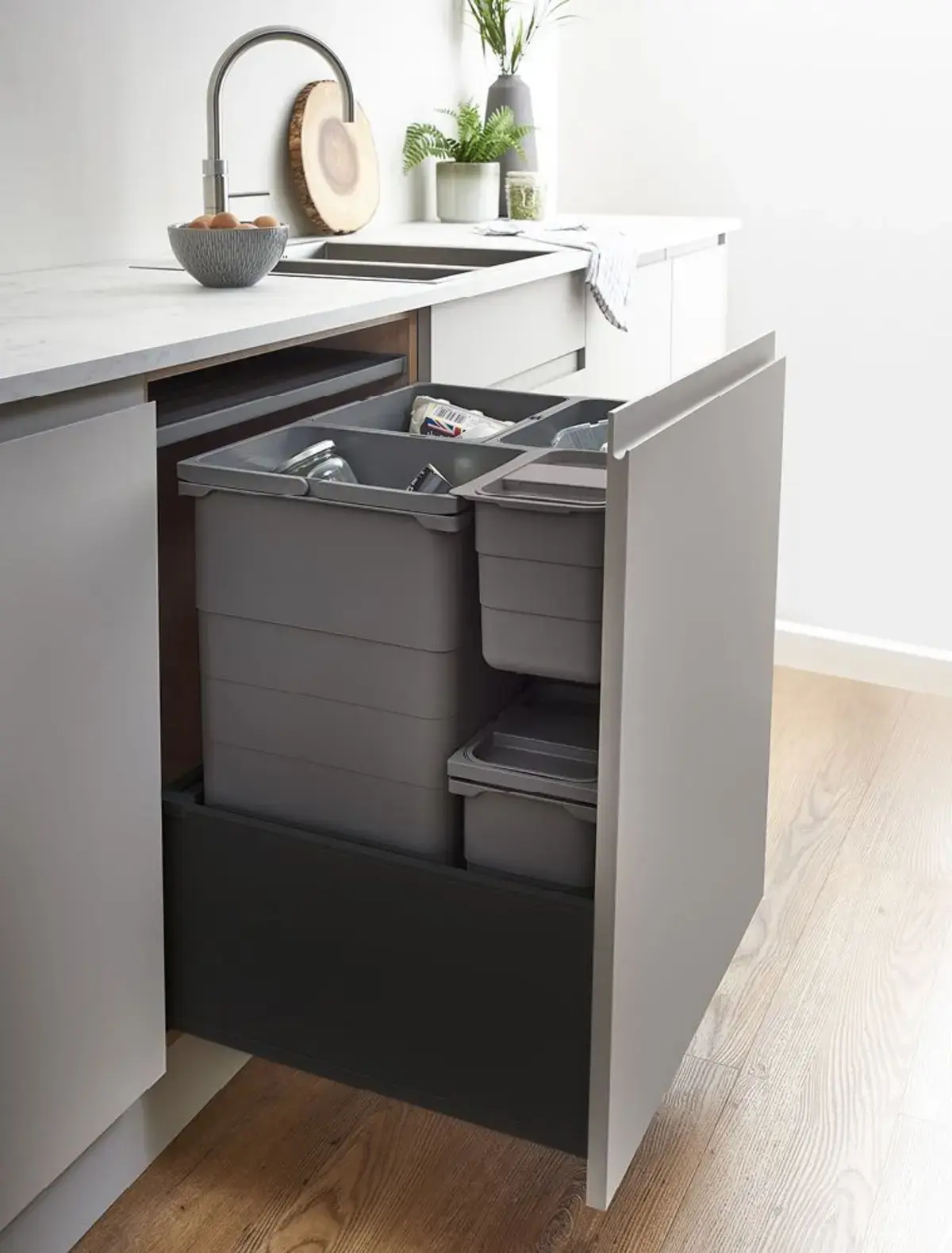blum legrabox eco base drawer and bins in carbon black
