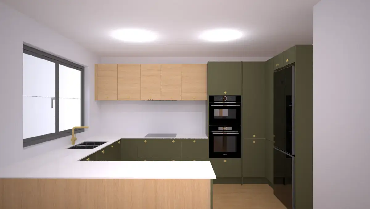 kitchen design illustration showing 720mm high wall units