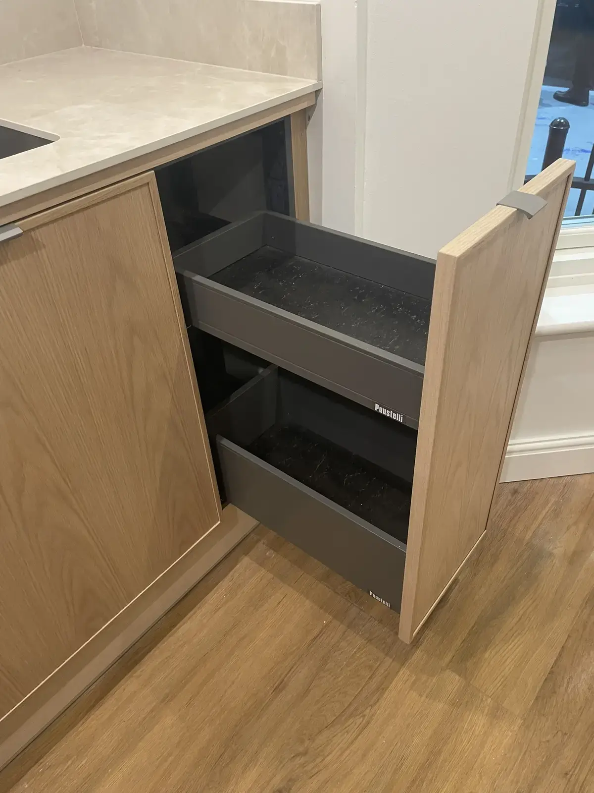 sustique supplied puustelli miinus kitchen in nsbrc renovation house - utility drawers